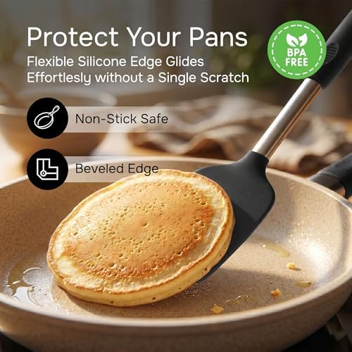 Silicone Spatula Set (2-Pc) - 600°F Heat Resistant, BPA-Free