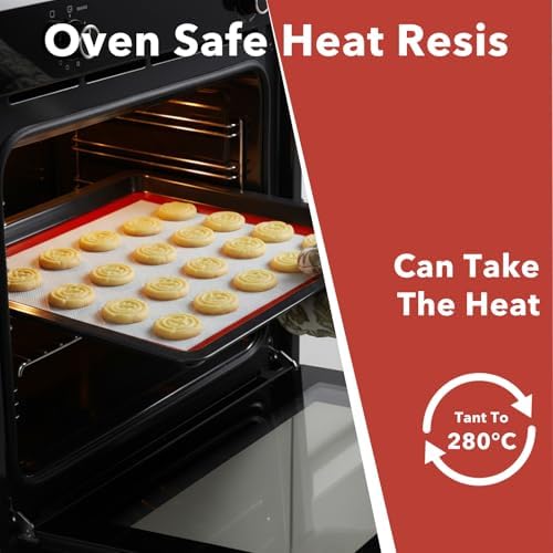 2 Pack Silicone Baking Mats, 16" x 24" Full Sheet Non-Stick Cookie