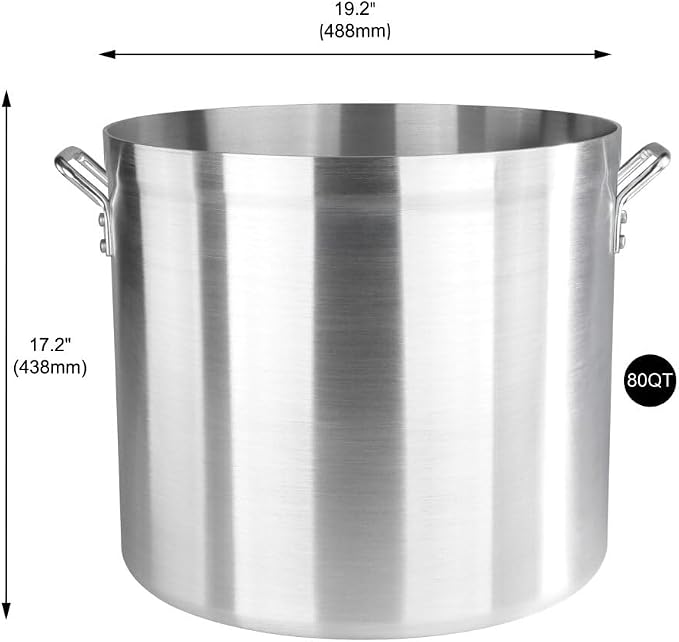 New Star Foodservice 80 Qt Aluminum Stock Pot, No Cover - Image 2