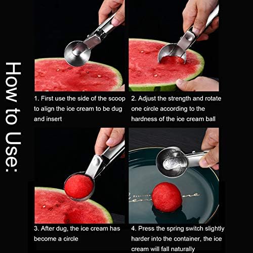 Ice Cream Scoop,Cookie Scoop Set,304 Stainless Steel Spoon Ice Cream