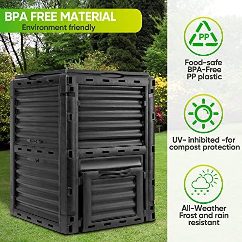 Large Outdoor Garden Compost Bin, 80 Gallon