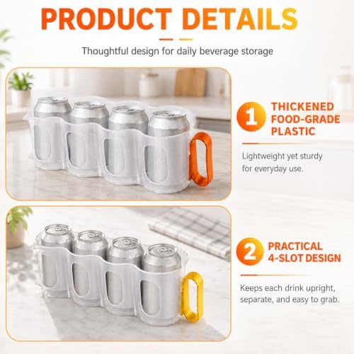 Portable Soda Can Organizer for Cooler, 3 Pieces, Transparent