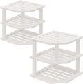 VERTORGAN 3 Tier Bamboo Corner Shelf, Dish Drying Rack, Plate Organizer by VERTORGAN