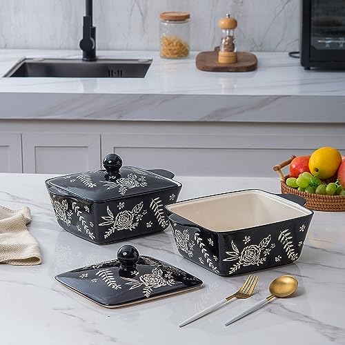 Wisenvoy Casserole Dish With Lid - Oven Safe Ceramic Baking Dish