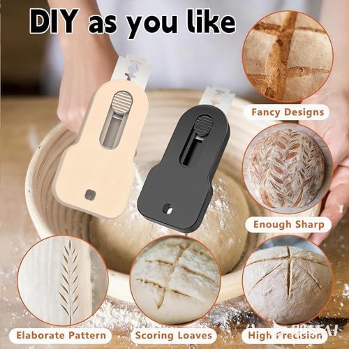 2 Pack Bread Lame Dough Scoring Tool,Retractable Magnetic Sourdough