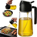 16oz Glass Olive Oil Sprayer for Cooking, Black