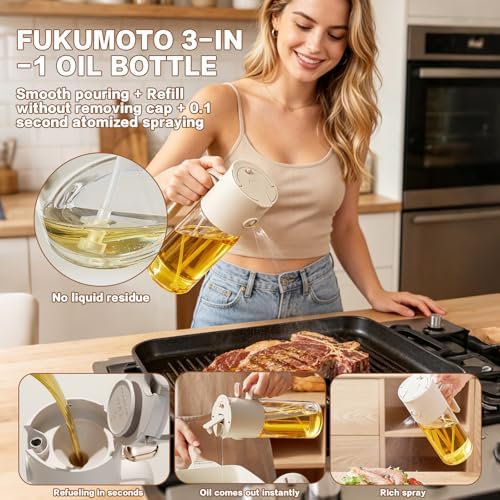 3-Piece Oil Dispenser Set, 580ml 3-in-1