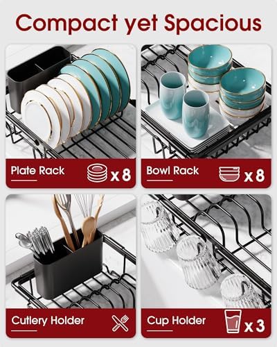 Sakugi Expandable Over-Sink Dish Rack, 15.4 x 9.8 x 3.0 Inch