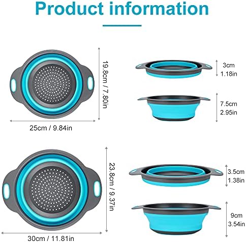 zoopod Collapsible Colander Basket 2 of Set,Vegetables Fruit Washing