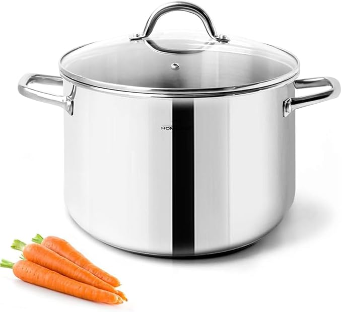 HOMICHEF Small Stock Pot 4 Quart Nickel Free Stainless Steel by HOMICHEF