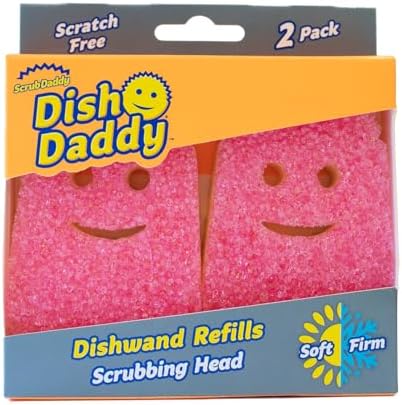 Scrub Daddy Dish Wand Replacement Heads, Pink 2 Pack