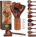 12-Piece Teak Wooden Cooking Utensil Set
