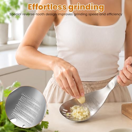 Multifunctional 5-in-1 Cooking Spoon, Stainless Steel Fine Grinding