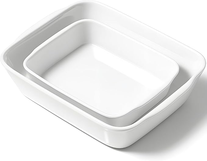HOMBENE Casserole Dish Set for 2, Ceramic Baking Pan, Ceramic Baking Dish by HOMBENE
