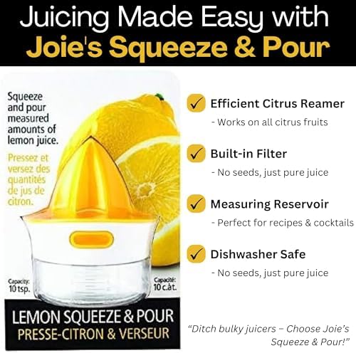Joie Squeeze and Pour Juicer Reamer, 10tsp, Yellow