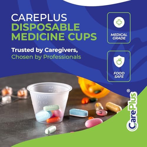 Care Plus Medicine Cups Disposable 1 oz, Plastic Measuring, 200 Count