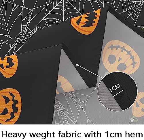 Bnejvif Halloween Tablecloth 60×84 Inch Rectangular,Spiderweb Pumpkin