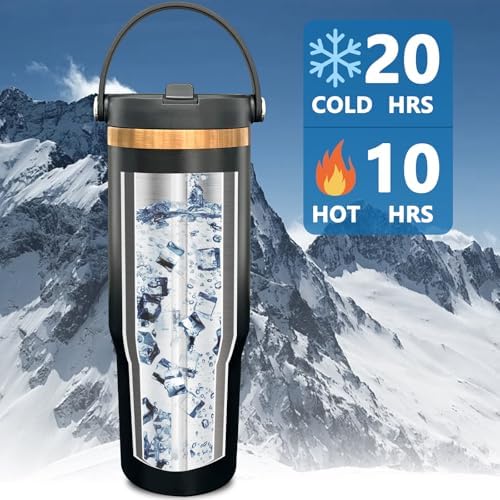 30 oz Tumbler Bulk with Top Handle and Flip Straw Black, 1 Pack