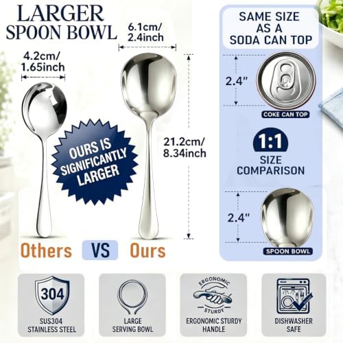 4-Piece Serving Spoons, 18/8 stainless steel Spoon, Large Buffet