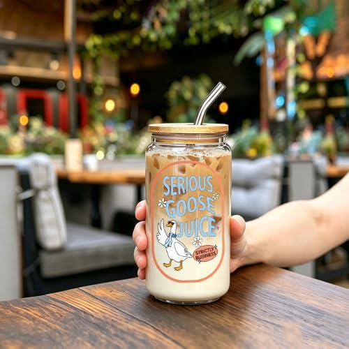Funny Serious Goose Glass Cup for Women Nurse Teacher Sister Friends