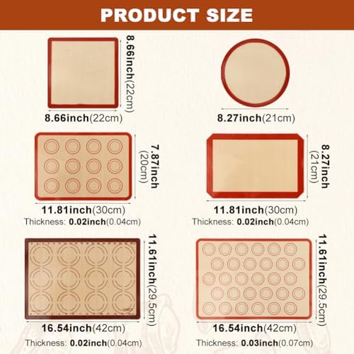 Non-Stick Silicone Baking Mat Set, Extra Thick