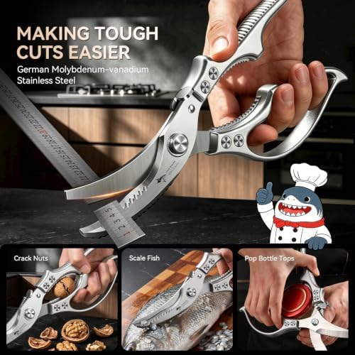 MAD SHARK Heavy Duty Poultry Shears,Spring Loaded Kitchen