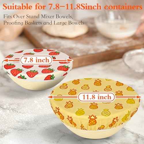 4-Pack Reusable Beeswax Bowl Covers, 7.8/11.8-Inch