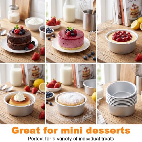 14 Pcs 4 Inch Cake Pan Set, Aluminum Mini Cake Pans, Solid Bottom