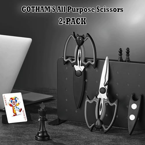 OMDAR Bat Kitchen Scissors 2 Pack - Halloween Gifts Goth Cute Kitchen