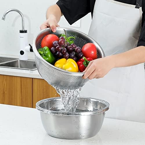 Paoli 304 Stainless Steel Fine Mesh Colander Set, 2QT Large Capacity