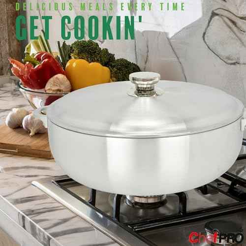 ALUMINUM CALDERO STOCK POT by Chef PRO, Superior Cooking Performance