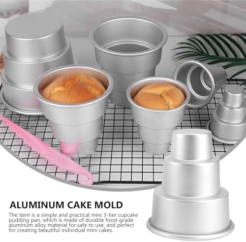 Ipetboom 3-Tier Round Cake Mold Set Small Medium Large Baking Pans for