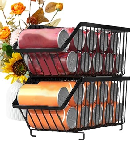 Pantry Can Organizer 2X Iron Stackable Space-Saving Dispenser