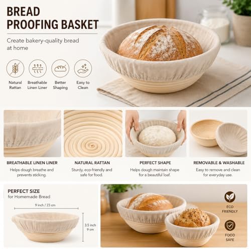 Sourdough Starter Kit & Baking Kit – 9-Piece Kit with Banneton