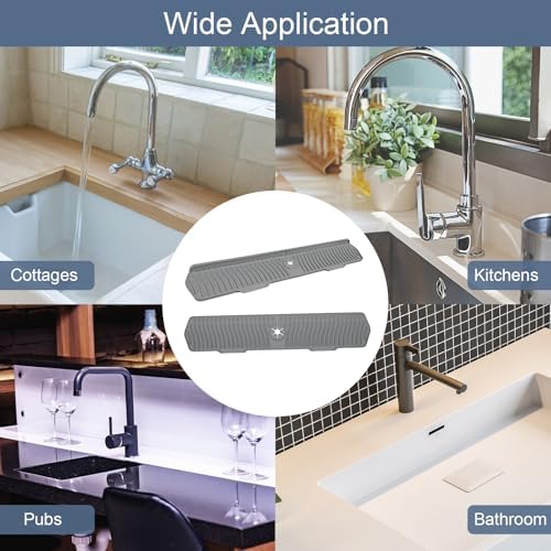 Sink Drain Mat Behind Faucet,Faucet Guard Draining Mat, 90° Foldable