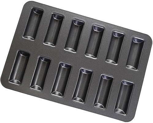 12 Cup Financier Cake Baking Pan Mini Banana Bread Loaf Cream Canoe