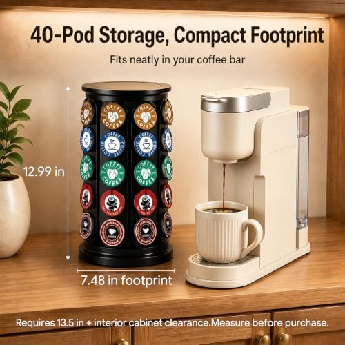 K Cup Coffee Pod Holder Carousel, 40 Pods