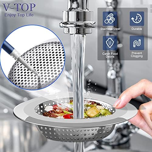 V-TOP Sink Strainer Stopper 4 Pack, Universal Silicone Kitchen Sink