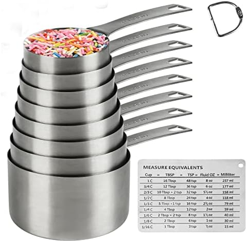 Measuring Cups Set, 18/8 Stainless Steel Measuring Cups for Dry &