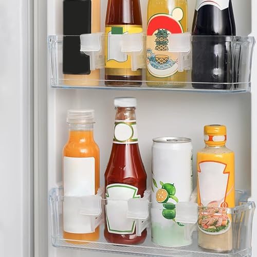 ASTIMESA 8 Pcs Adjustable Clear Fridge Divider Set, Retractable Fridge