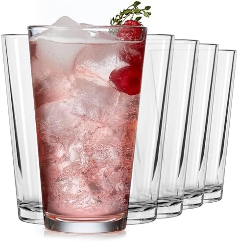 Libbey Bar Essentials Tumbler Glasses Set of 6, Modern Style 16 Oz
