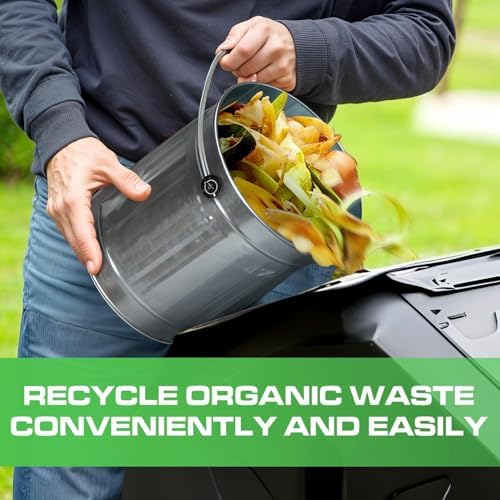 Plexon Stainless Steel Countertop Compost Bin with Charcoal Filter