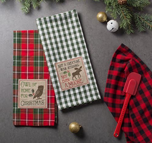 DII Holiday Kitchen Towels Embroidered Dish Towel Set, 18x28, Cabin