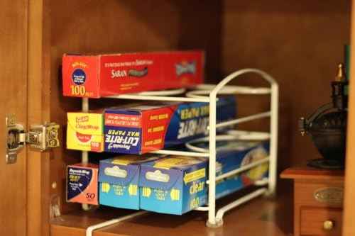 Deco Brothers Wrap Organizer Rack for Kitchen Cabinet, White