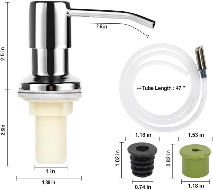 Soap Dispenser for Kitchen Sink, Stainless Steel Countertop Dish Soap Dispenser - Image 3