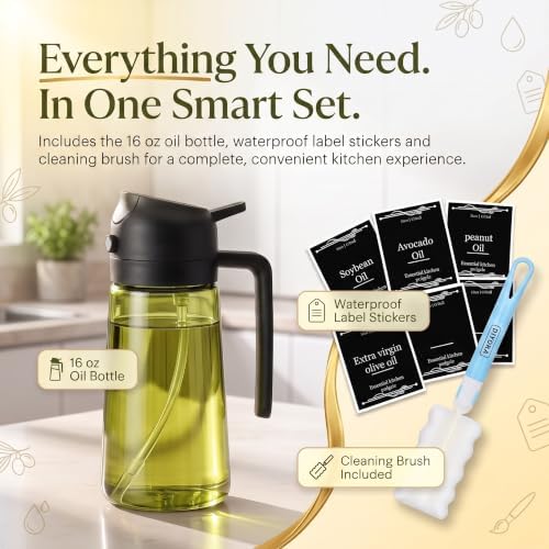 DIYORA 16oz 2-in-1 Oil Sprayer and Dispenser
