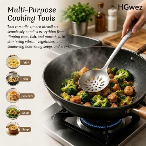 Pure Titanium Cooking Utensil & Spatula Set, No Coating Ultralight