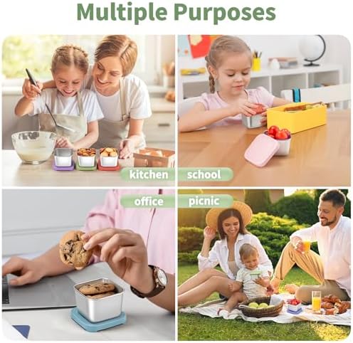 6 Oz Snack Containers with Lids for Kids - 6 Pack Lunch Box