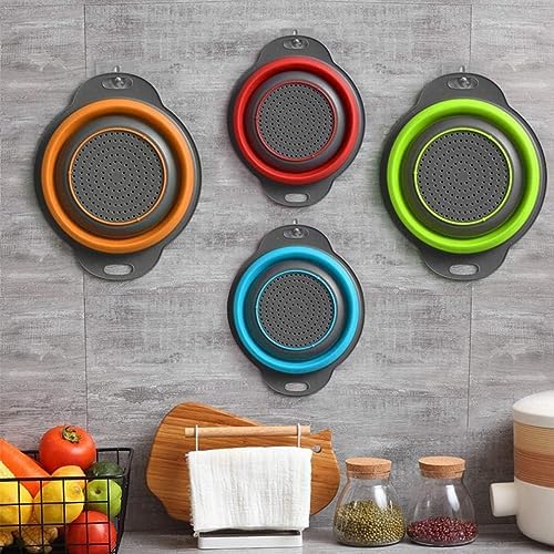 Collapsible Colander and Strainer Set of 3, Food-grade Sturdy Plastic