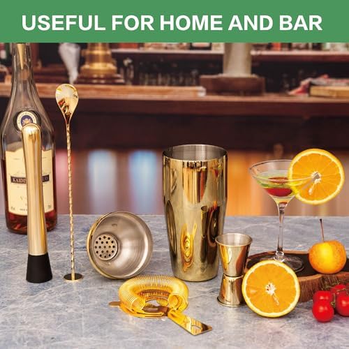 Cocktail Shaker Set Bartender Kit,5 Piece Bar Set Stainless Steel Bar